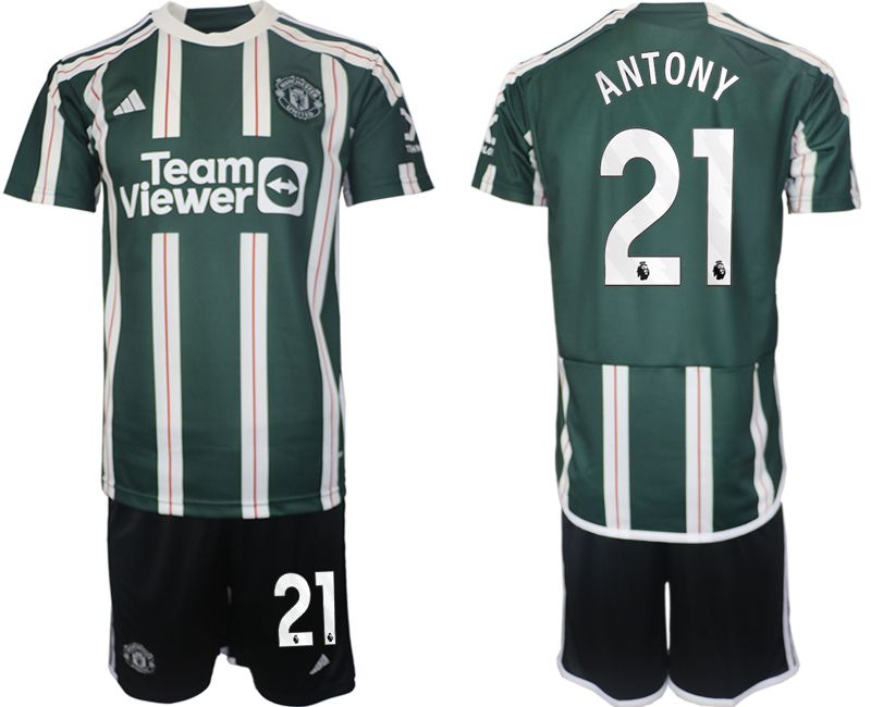 Men 2023-2024 Club Manchester United away green #21 Soccer Jersey